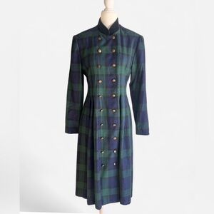 vintage Jessica Howard green and blue tartan plaid dress women’s 10